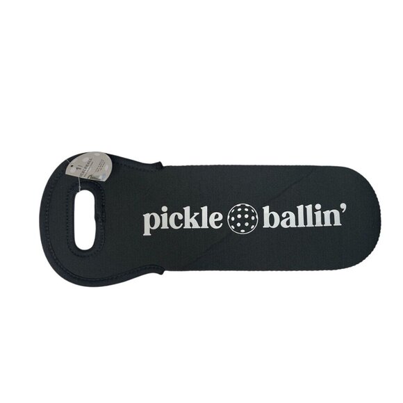 Pickling Ballin’ Neoprene Wine Bag Pickleball Ball Bag Accessory Black New - Picture 1 of 6